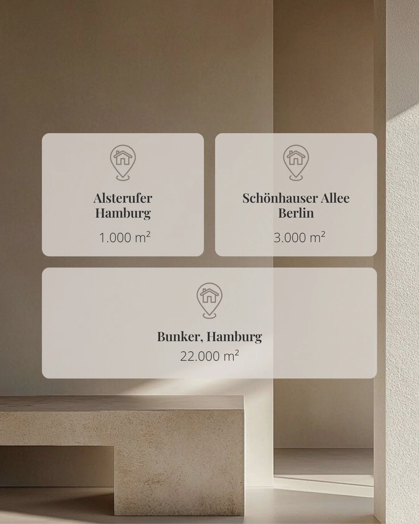 Ob B&uuml;rofl&auml;chen in Berlin, Handelsobjekte in Hamburg in bester Lage oder urbane Gewerbeh&ouml;fe - unser Portfolio vereint Vielfalt, Qualit&auml;t und langfristigen Werterhalt. 

Wir begleiten Eigent&uuml;mer von der Analyse bis zur laufende