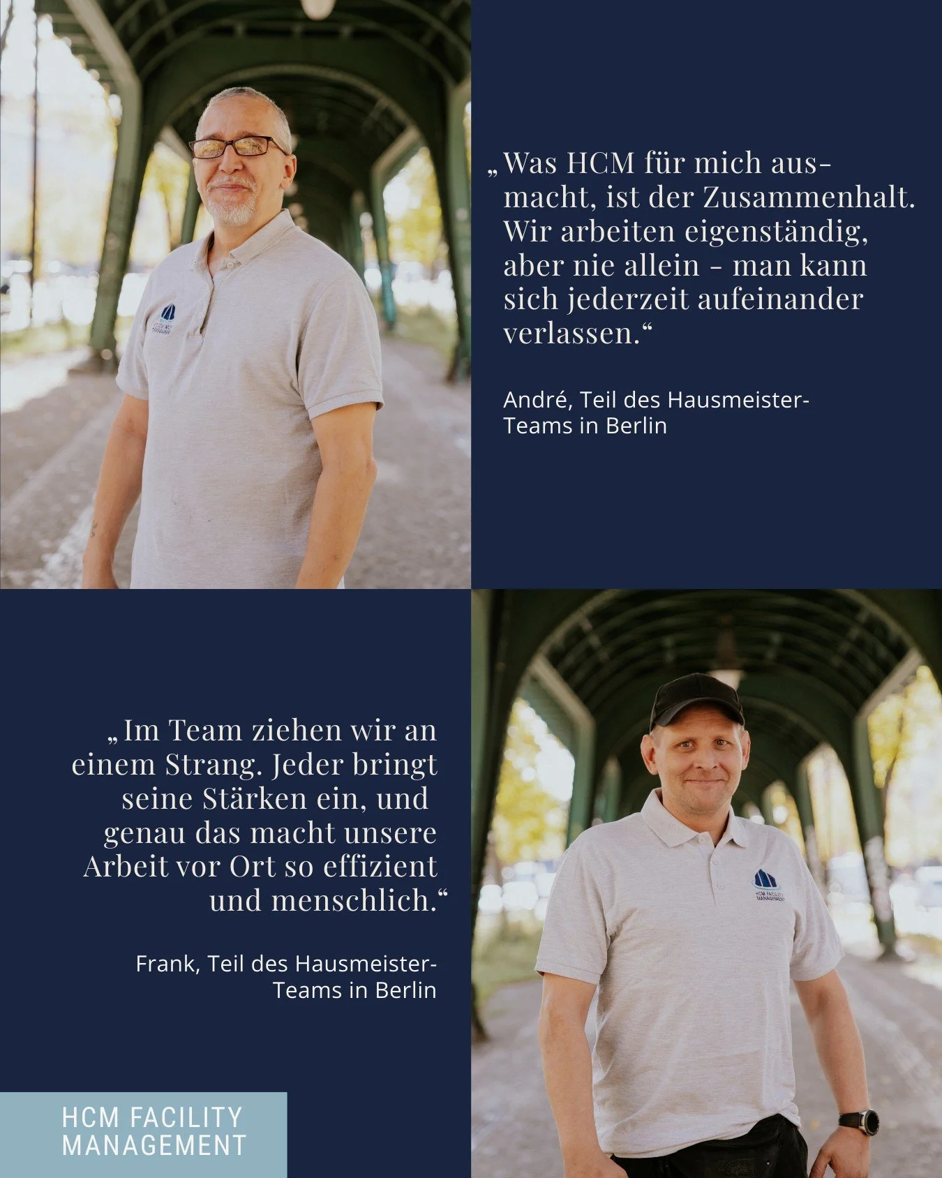 Gute Immobilien brauchen Menschen, die sich aufeinander verlassen k&ouml;nnen.
Frank und Andr&eacute; zeigen jeden Tag, was Teamarbeit bei HCM bedeutet: Verantwortung &uuml;bernehmen, sich gegenseitig unterst&uuml;tzen und gemeinsam daf&uuml;r sorgen
