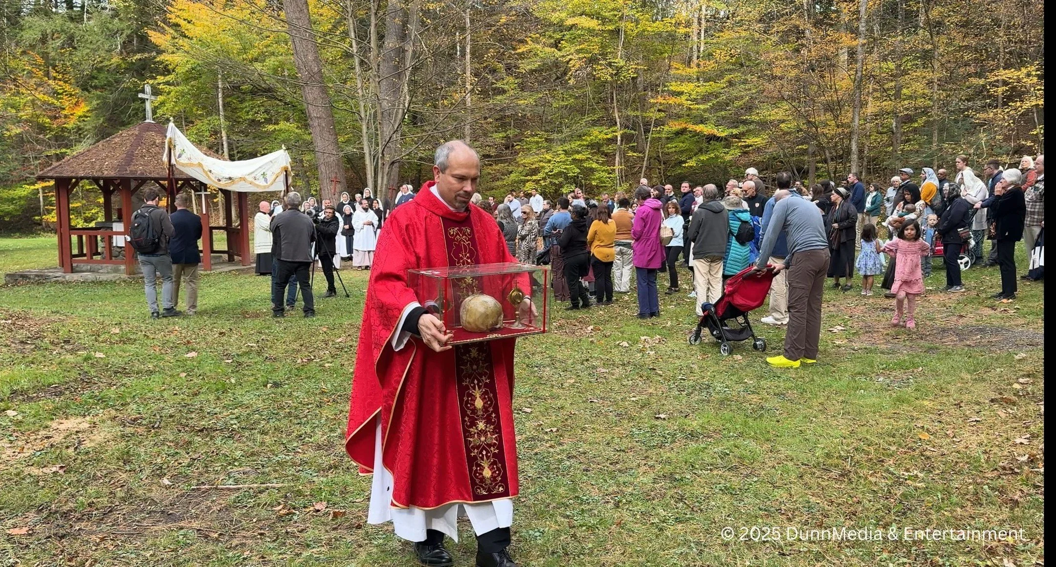 &ldquo;Mission&rdquo; accomplished! In what will be a poignant moment in the film, hundreds of faithful pilgrims gathered at the beautiful Shrine of Our Lady of the Martyrs in Auriesville, NY, to witness history in the making. Nearly 400 years later,