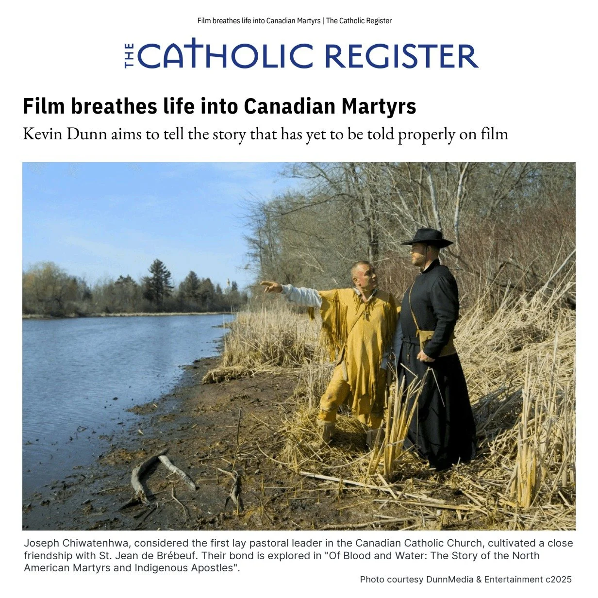 Check out The Catholic Register's feature on our ongoing production process for Of Blood and Water! In this article, producers and creators Kevin Dunn and Nicolas Pappalardo share their insights on why this story needs to be told now, and discuss the