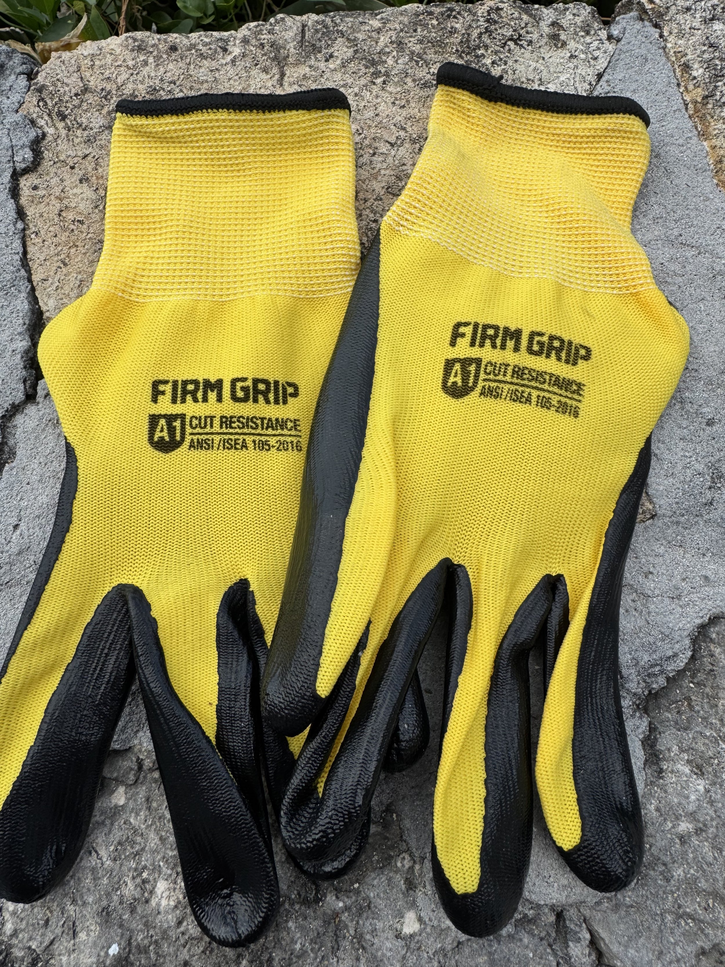 Yellow work gloves