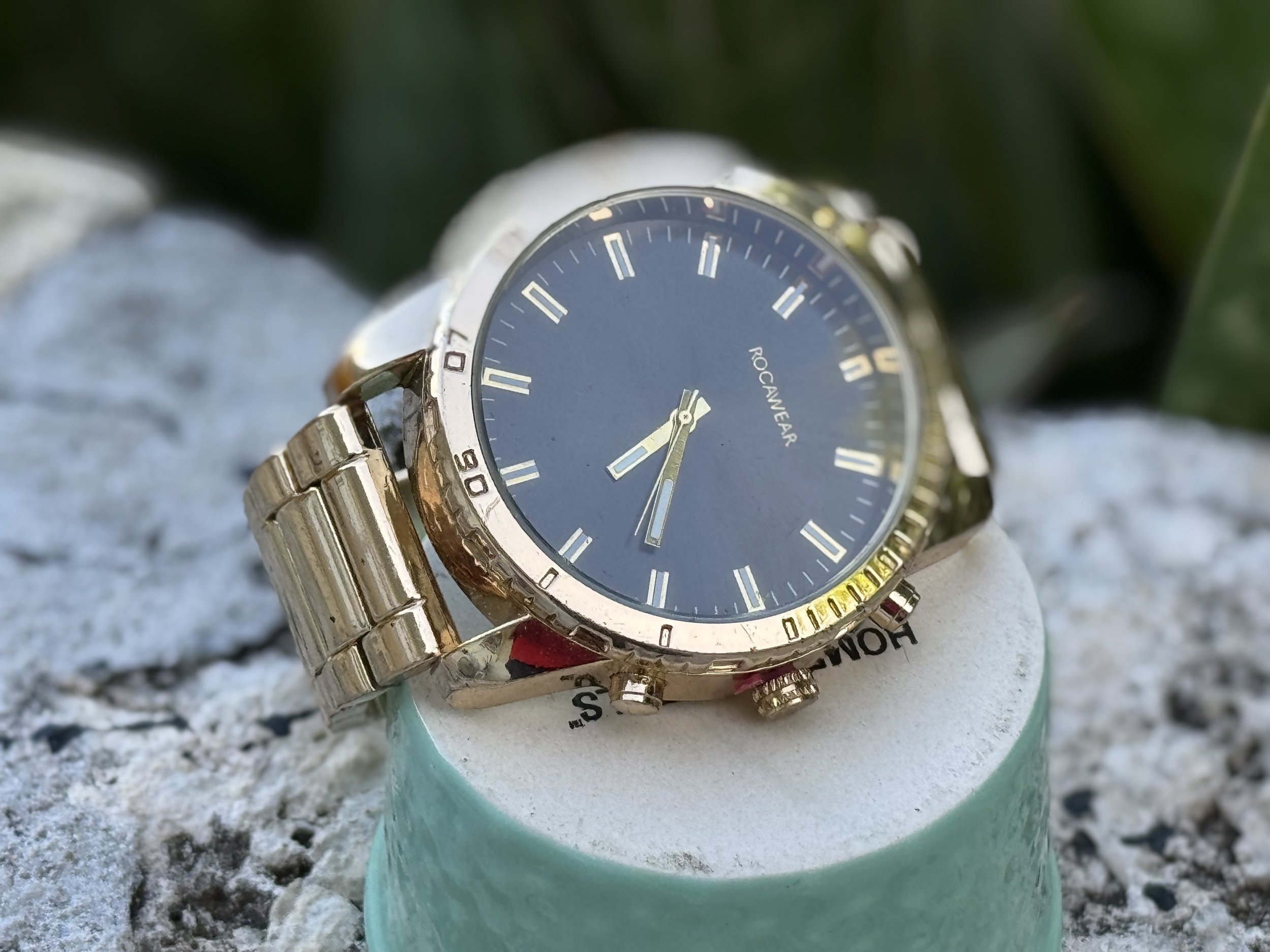 Large gold toned watch