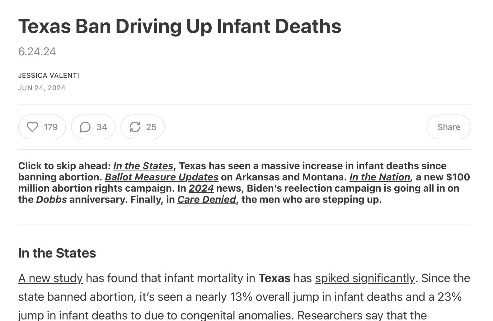 Texas Ban Driving Up Infant Deaths