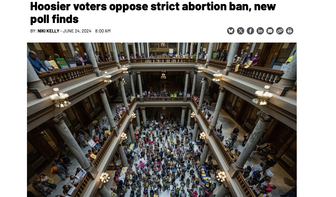 Hoosier voters oppose strict abortion ban, new poll finds