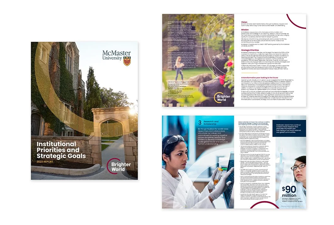 An image of McMaster University print design
