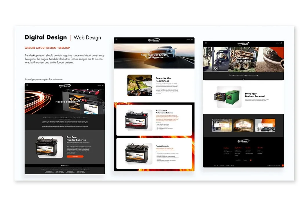 An image of the East Penn brand website