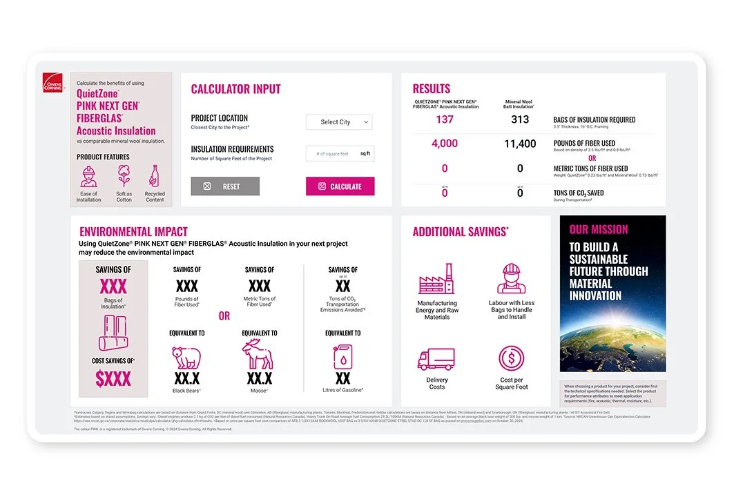 An image of Owens Corning digital kiosk main screen