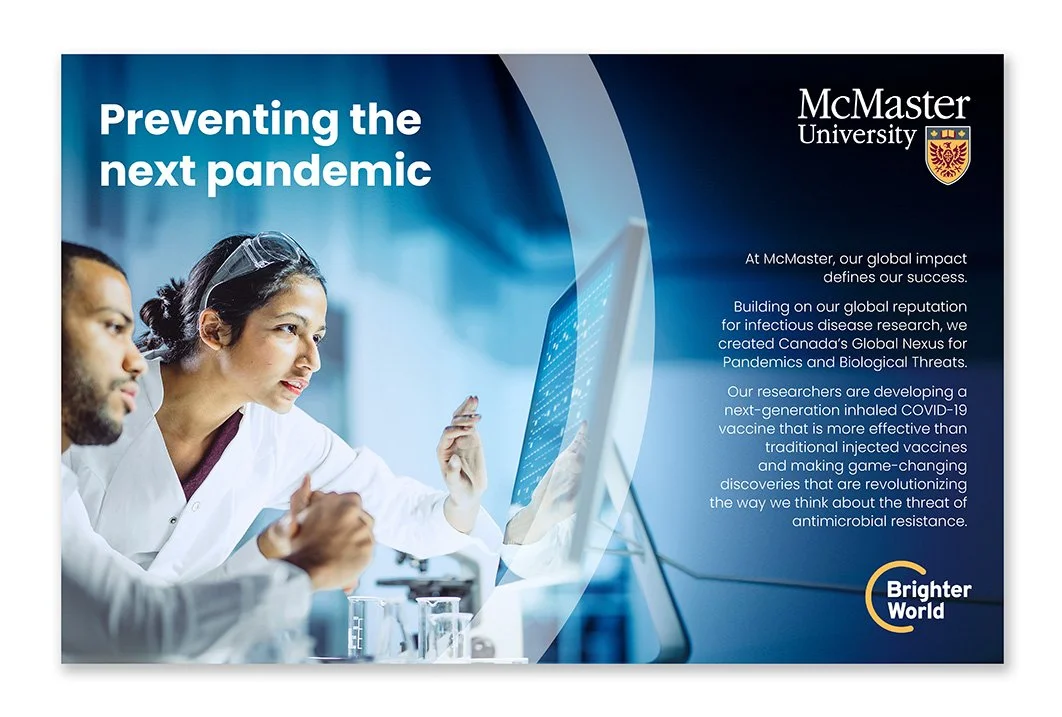 An image of McMaster University print design