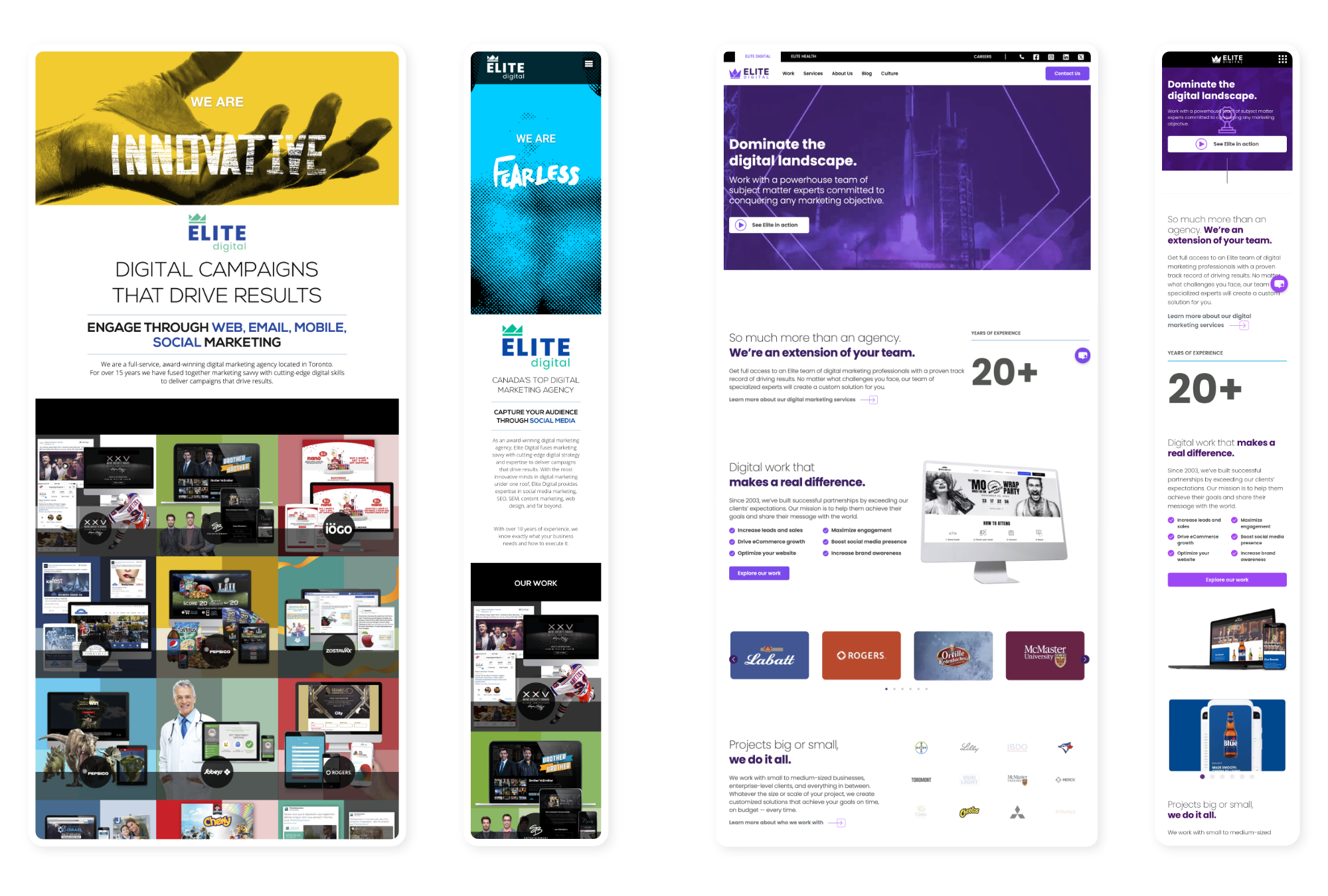 An image of the Elite Digital website desktop and mobile