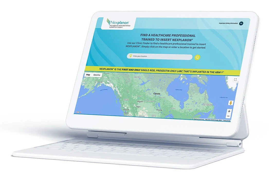 An image of Organon Nexplanon webpage