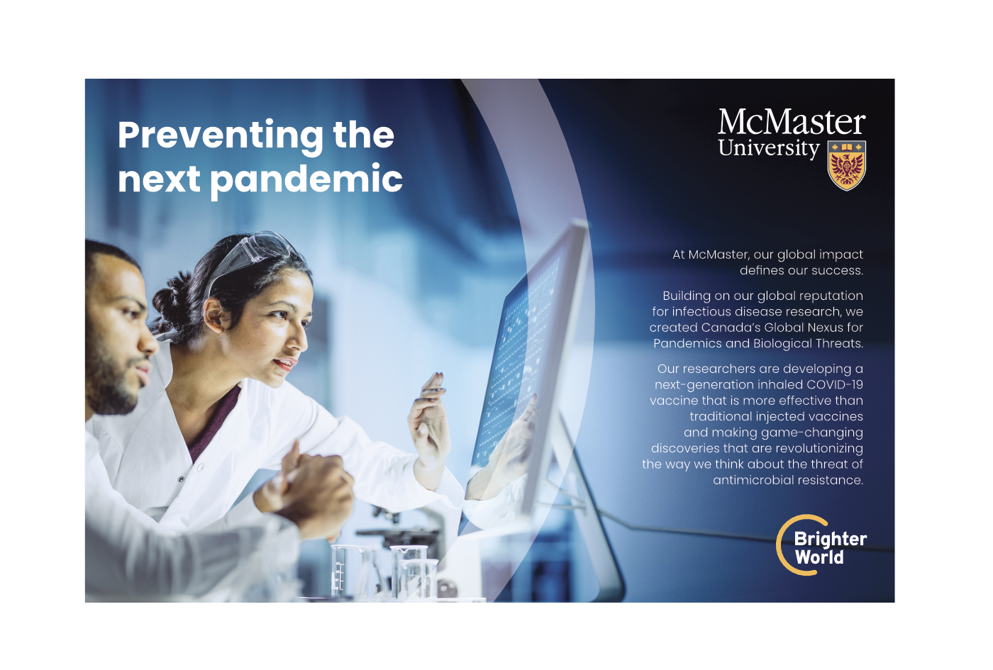 An image of McMaster University print design