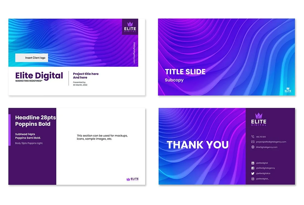 An image of Elite Digital presentation slides