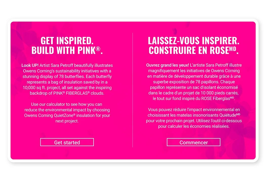 An image of Owens Corning digital kiosk start screen