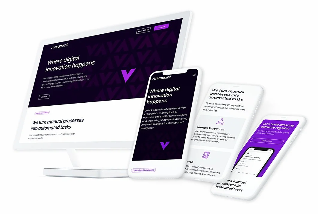 Avaropoint website on mobile and desktop