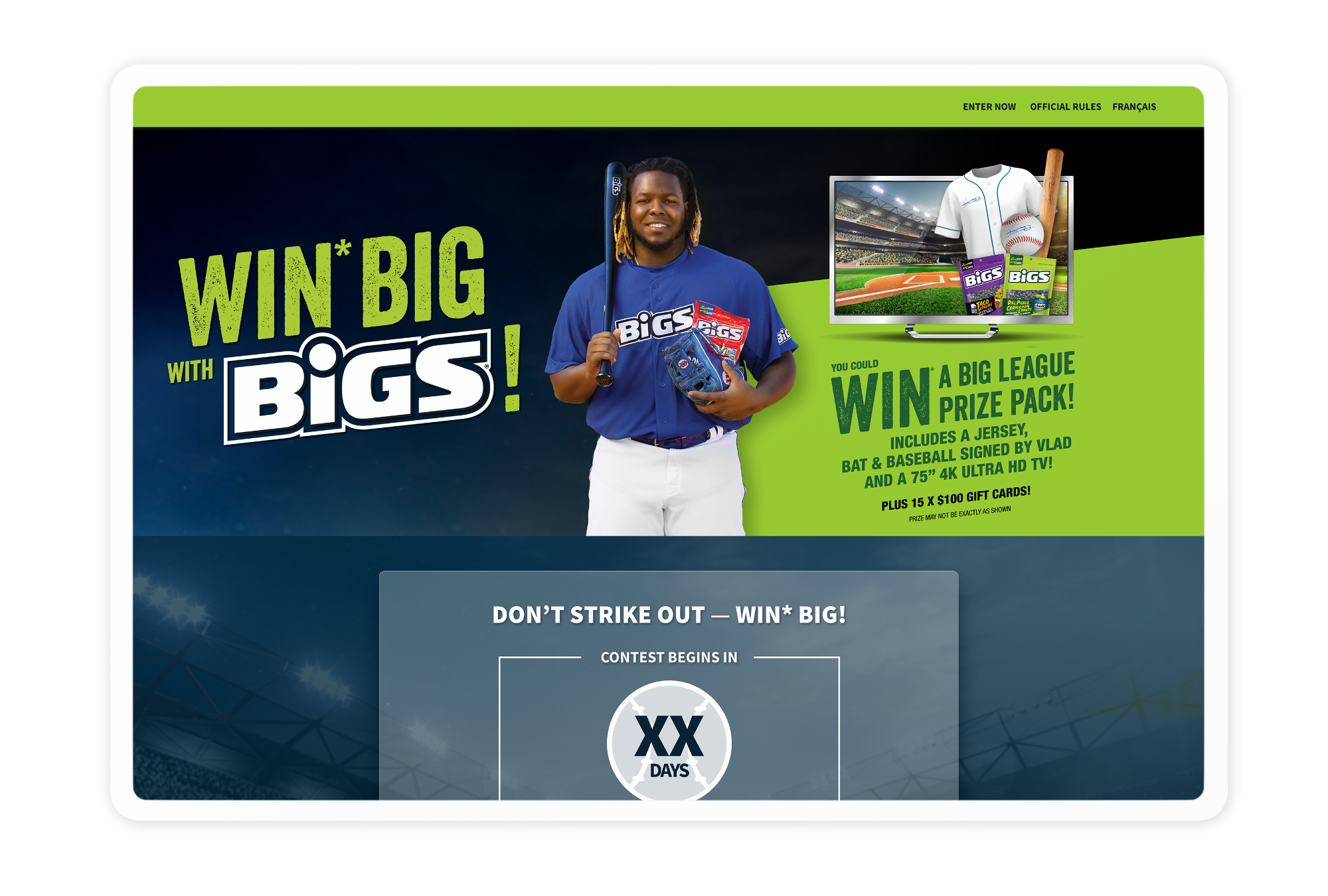 An image of BIGS contest screen