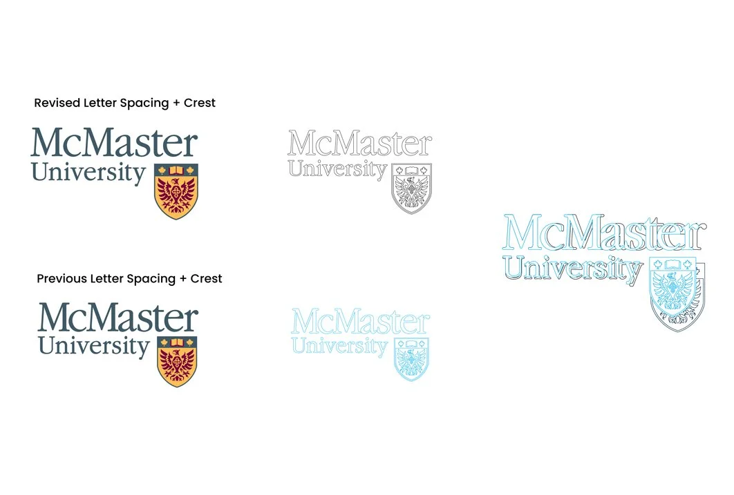 An image of McMaster University logo comparison