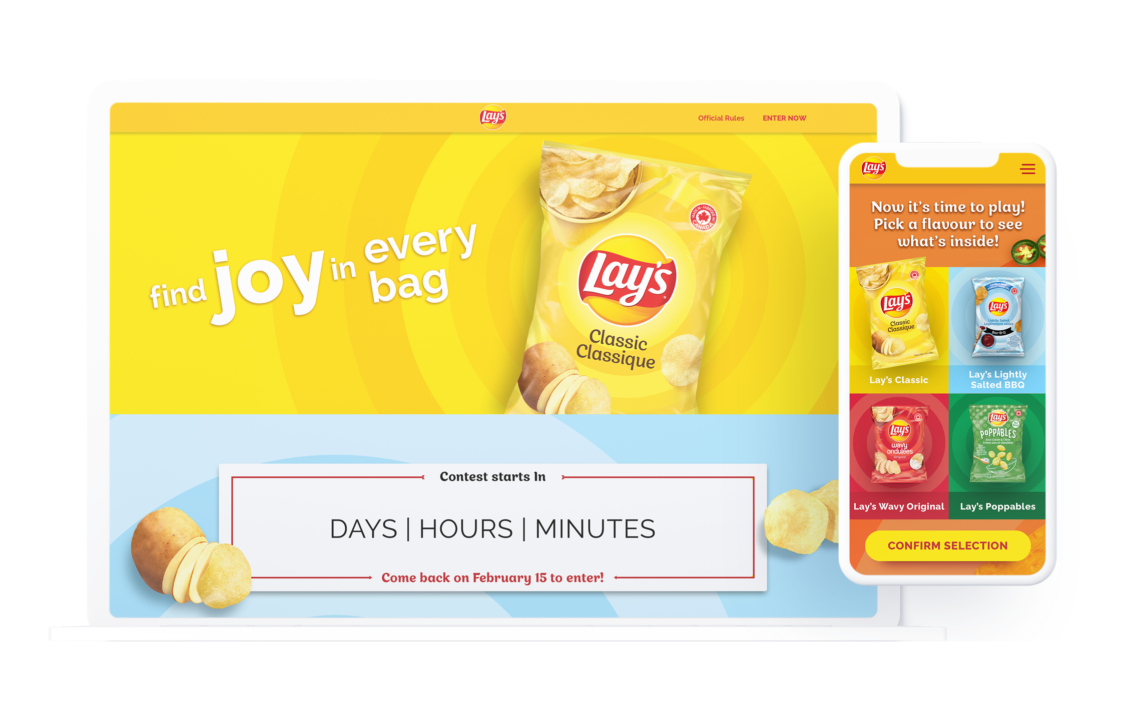 An image of Lays contest desktop screen