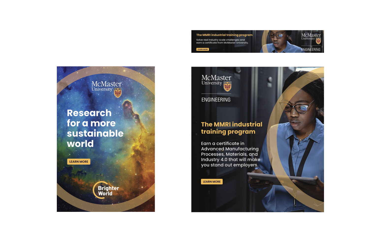 An image of McMaster banner ads