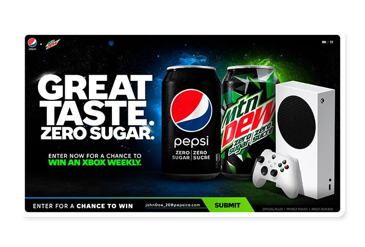 An image of Pepsi Xbox Contest screens