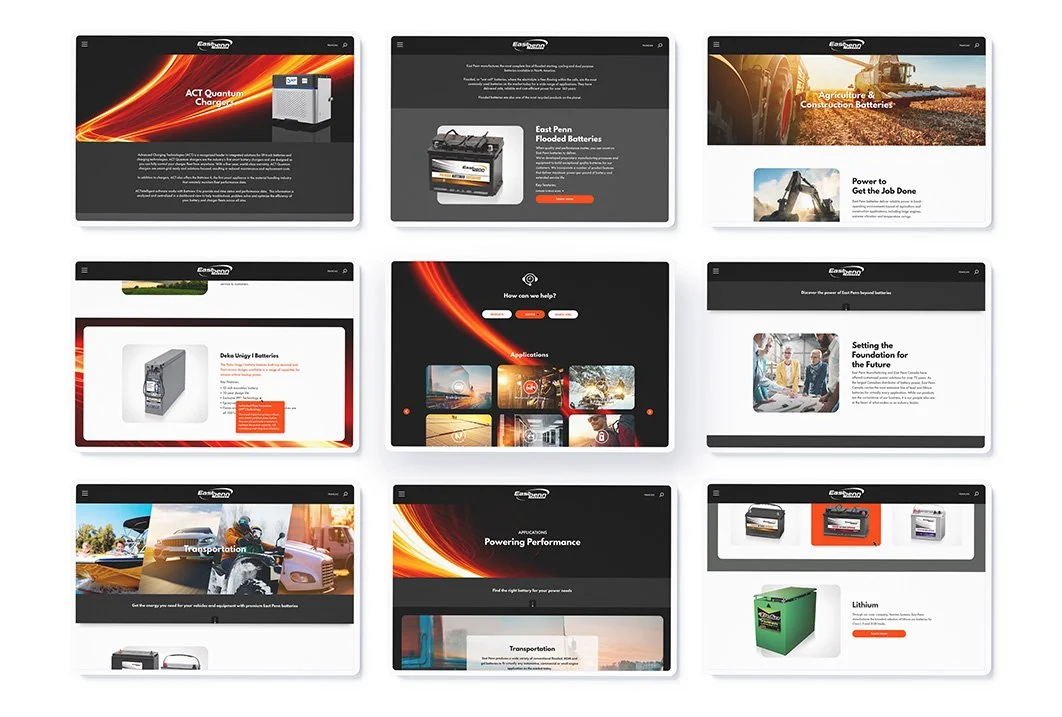 An image of the East Penn website screens