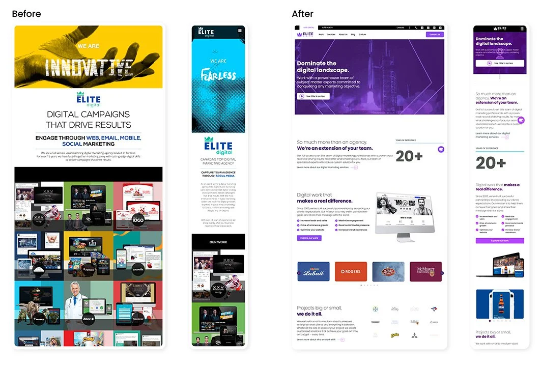An image of the Elite Digital website desktop and mobile