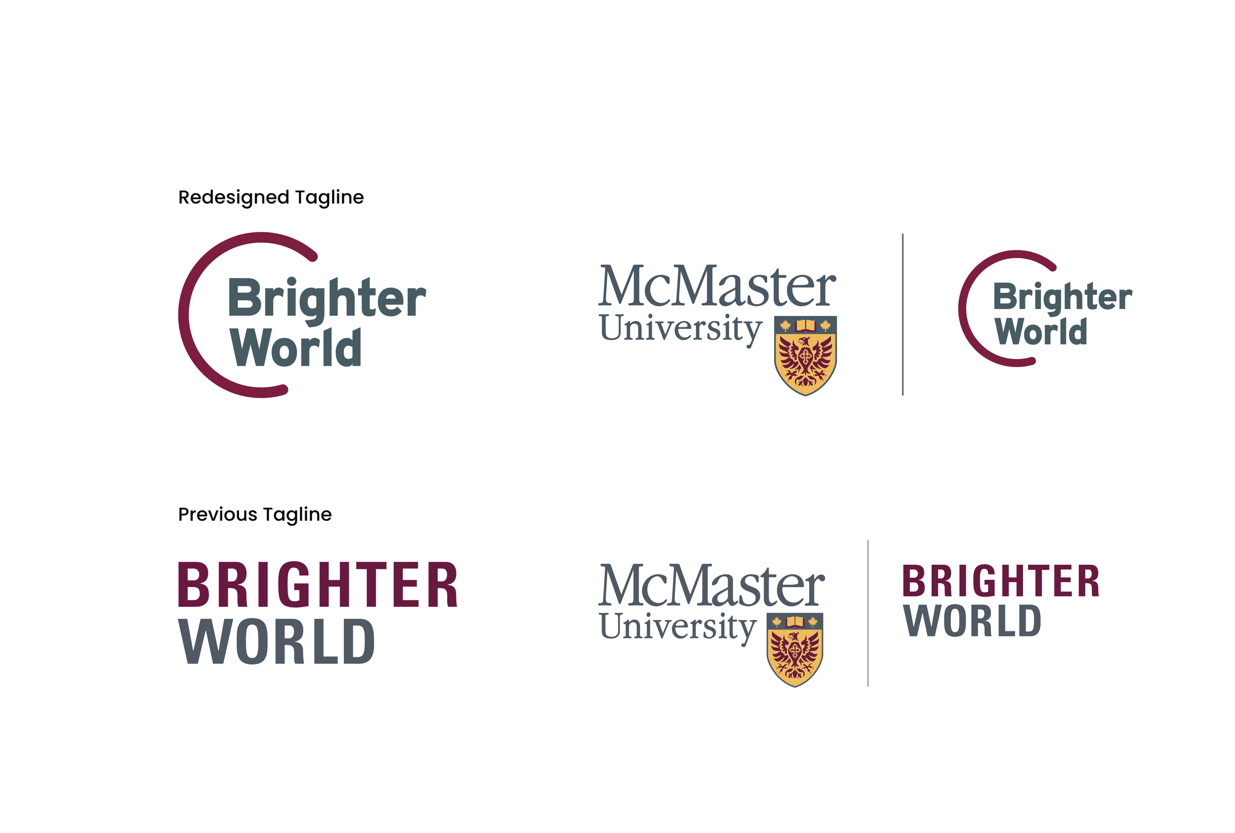 An image of McMaster University tagline logo comparison