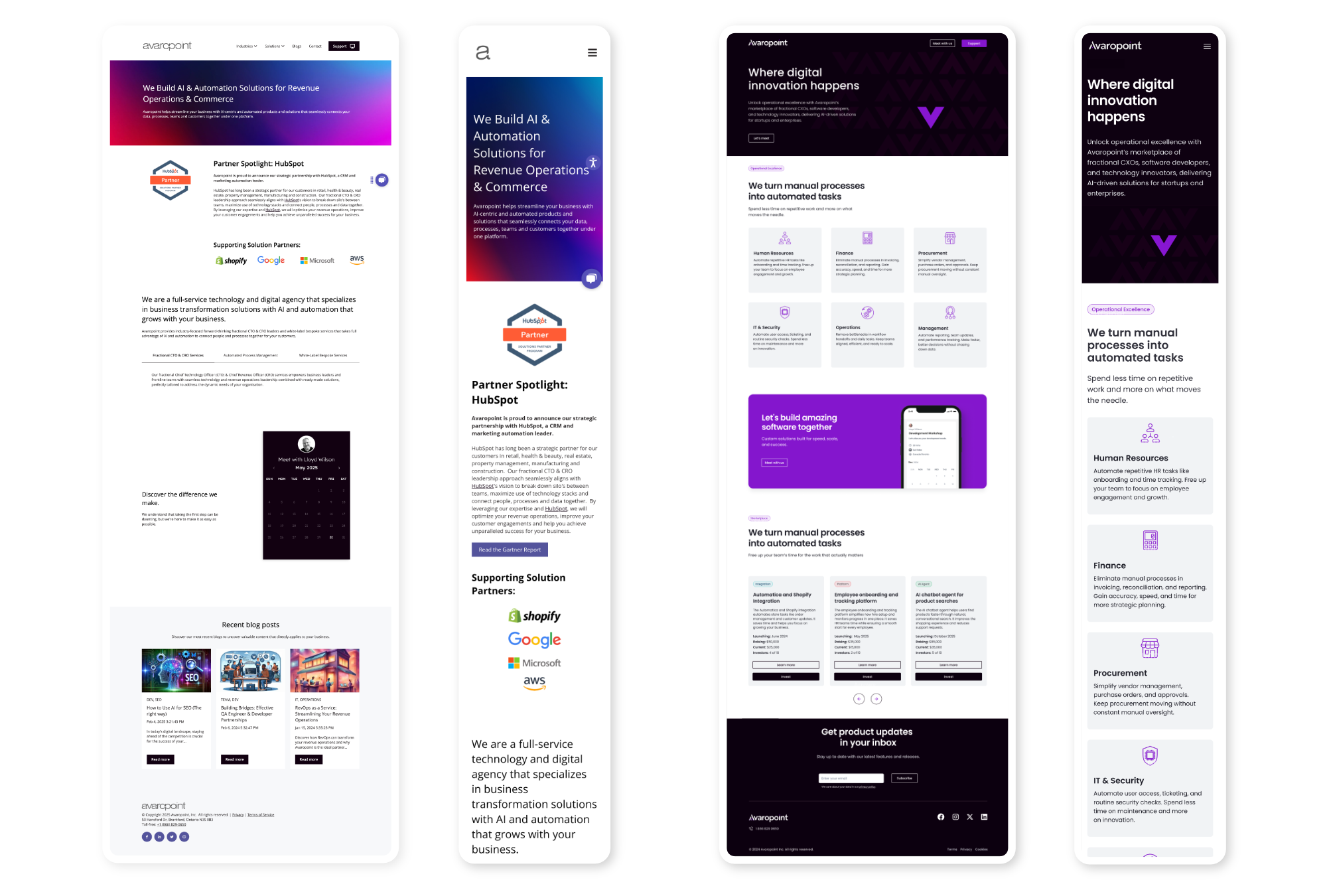 An image of the Avaropoint website desktop and mobile