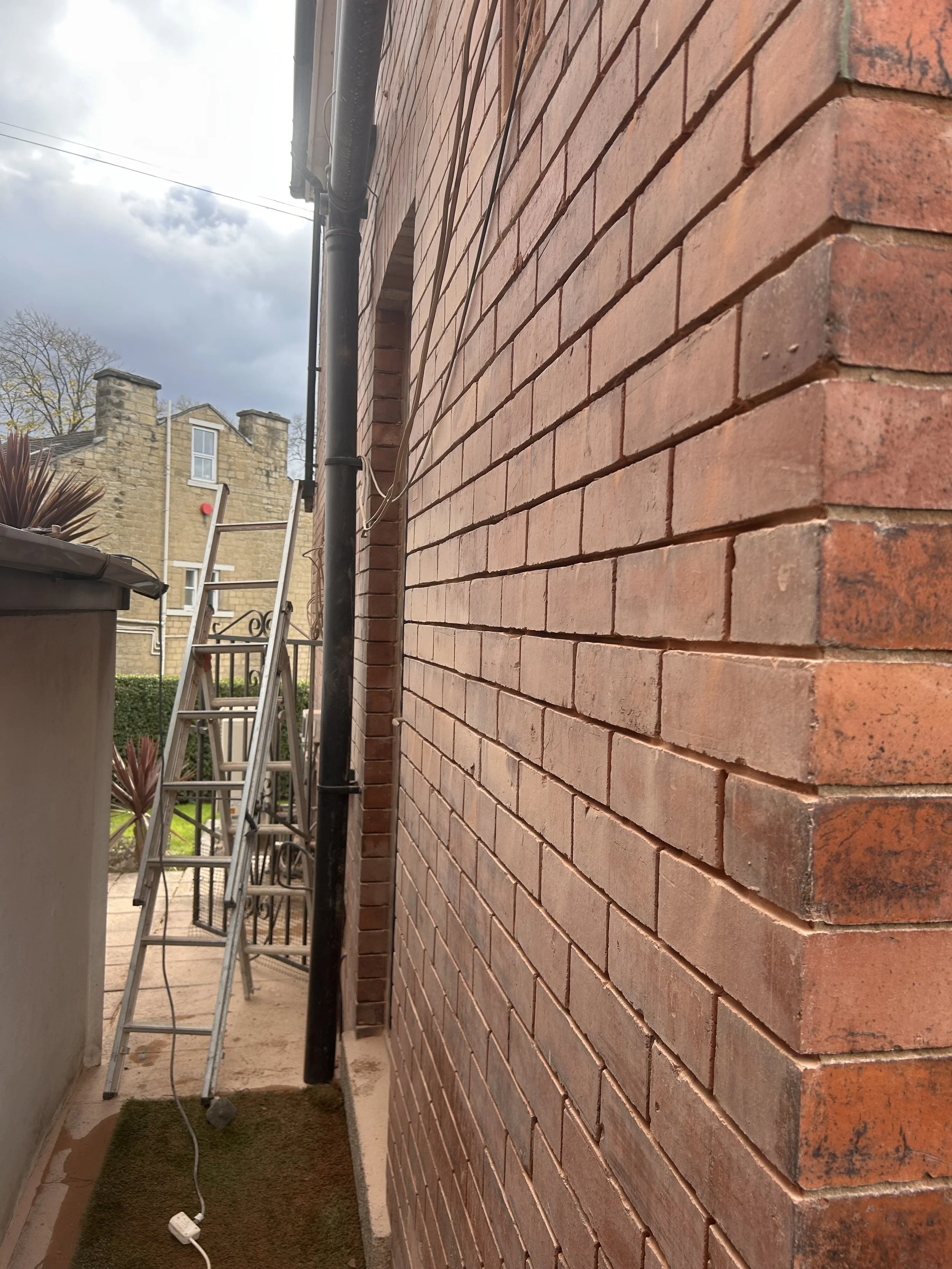A raked out wall on a recent project in the Lower Wortley area of Leeds.