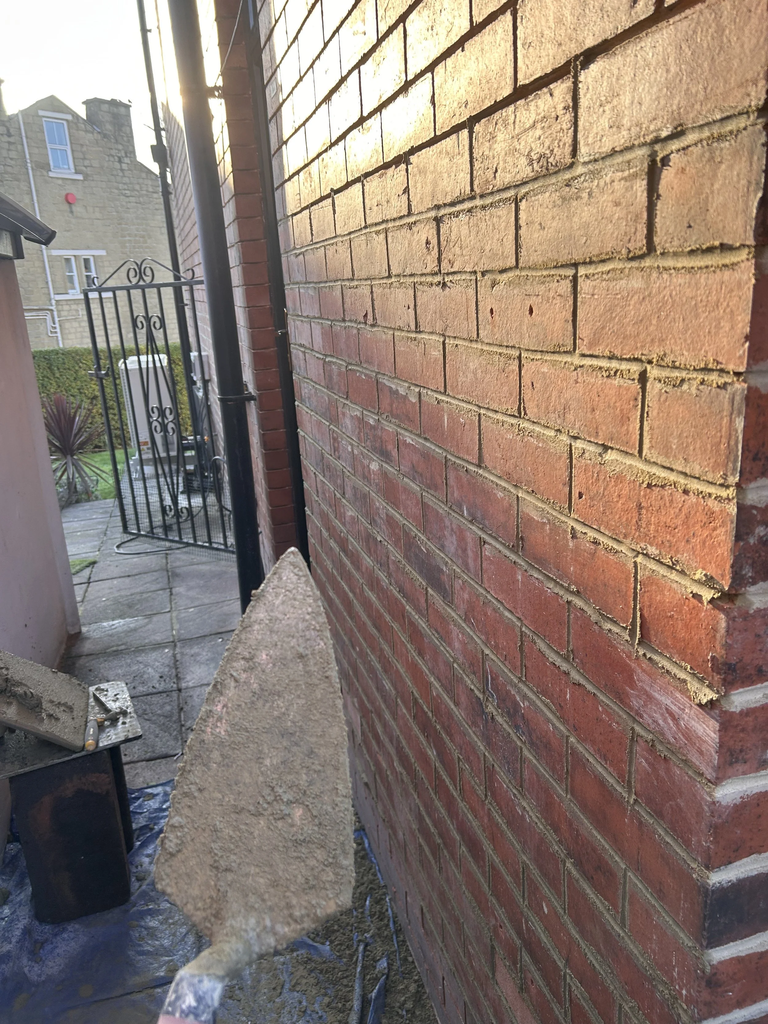 Mortar going back in!