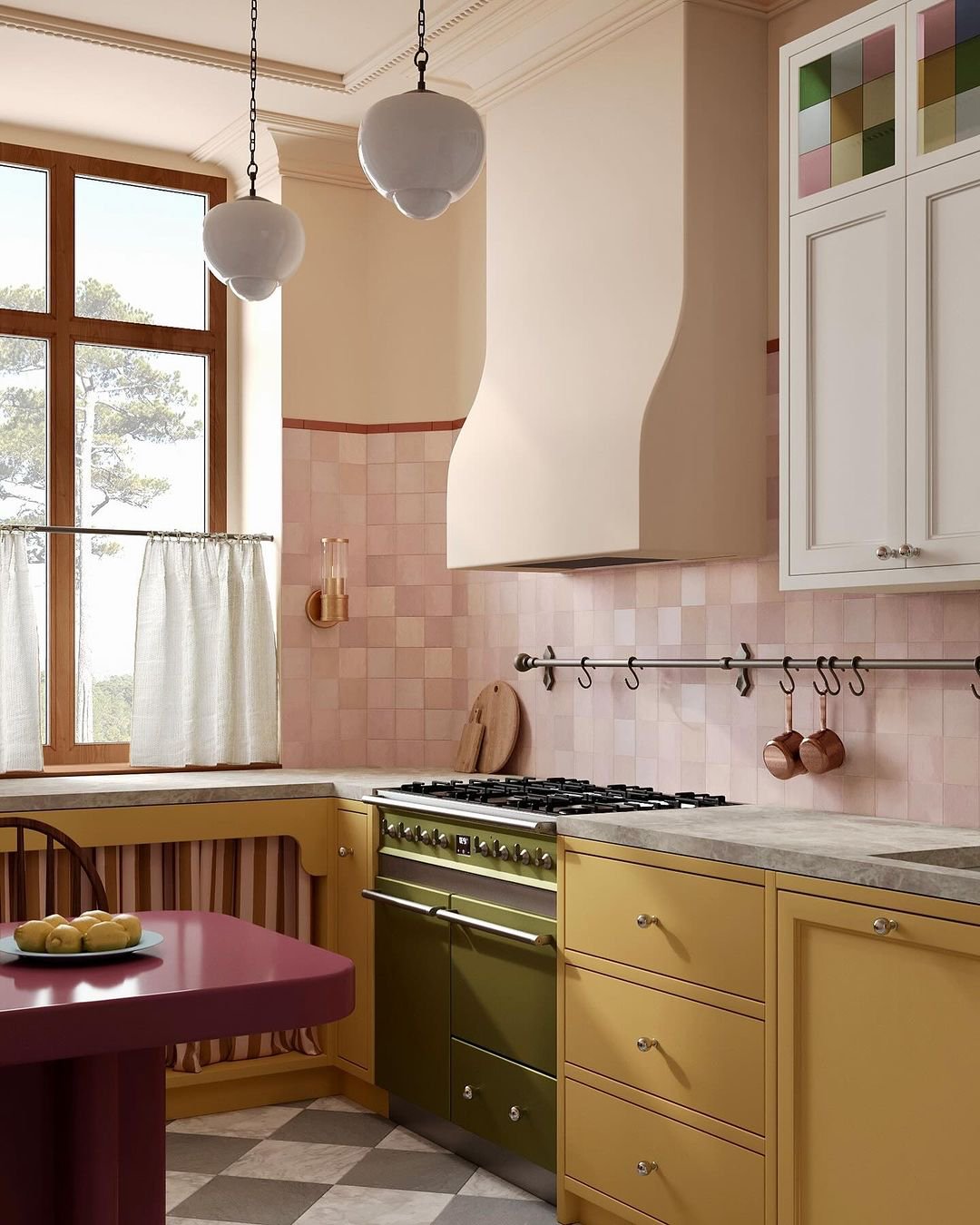 Kitchen range hoods might not be the first thing you think of when renovating your kitchen, but when you realize how much real estate they take up in your space, it&rsquo;s worth a second thought! Here, woodwork, plaster, color and a unique shape ser