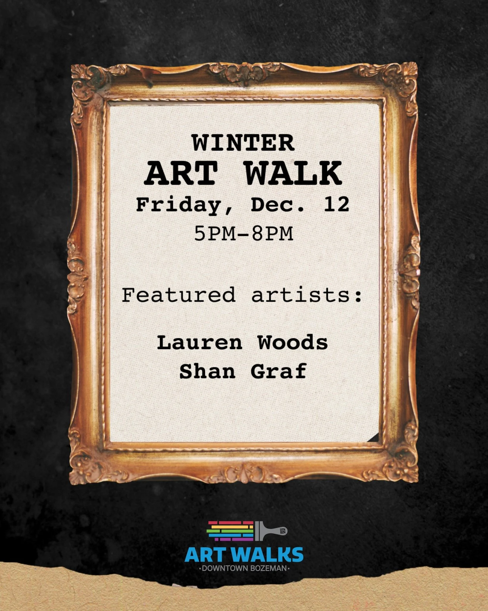 We&rsquo;re back for Art Walk on Friday, December 12th from 5&ndash;8 PM

This time featuring the dreamy fine art of Shan Graf and the cozy ceramic magic of Lauren Woods. 🖼️🫖✨
⁠
And while you&rsquo;re browsing? @wildryewhiskey is back and servin&rs