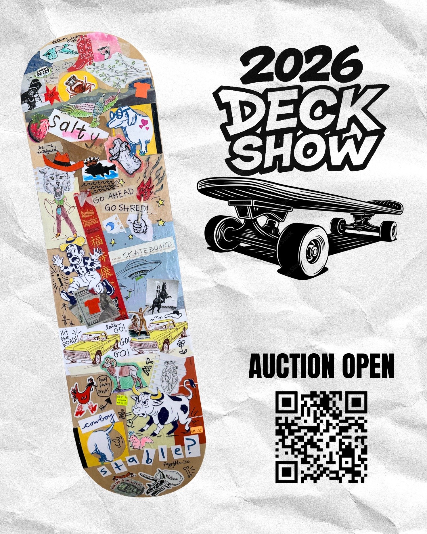 We&rsquo;ve got a deck in the 2026 Deck Show 🛹

Hosted at the Robert &amp; Gennie DeWeese Gallery, this benefit auction features 85+ Montana artists donating custom skateboard decks to support:

&bull; The new Ennis Lions Skatepark
&bull; The Bozema
