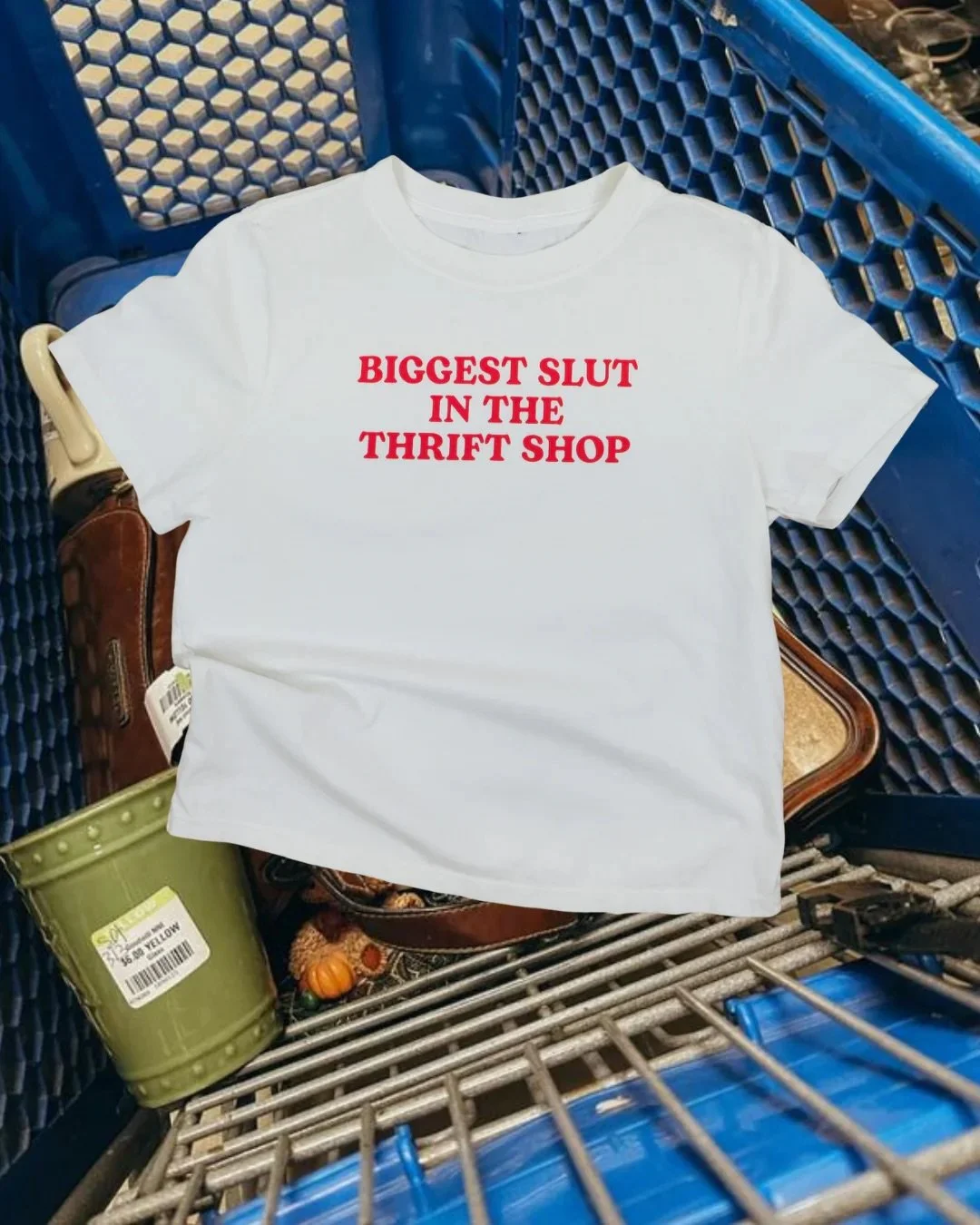 This is NOT a Joke! 

You all loved our little sticker with big personality so much we made you some clothes! 

Available now in-store and online! 

Tag your thrifty babe in the comments that you know just need this! 🏷️

#thriftshop #thriftstore #th