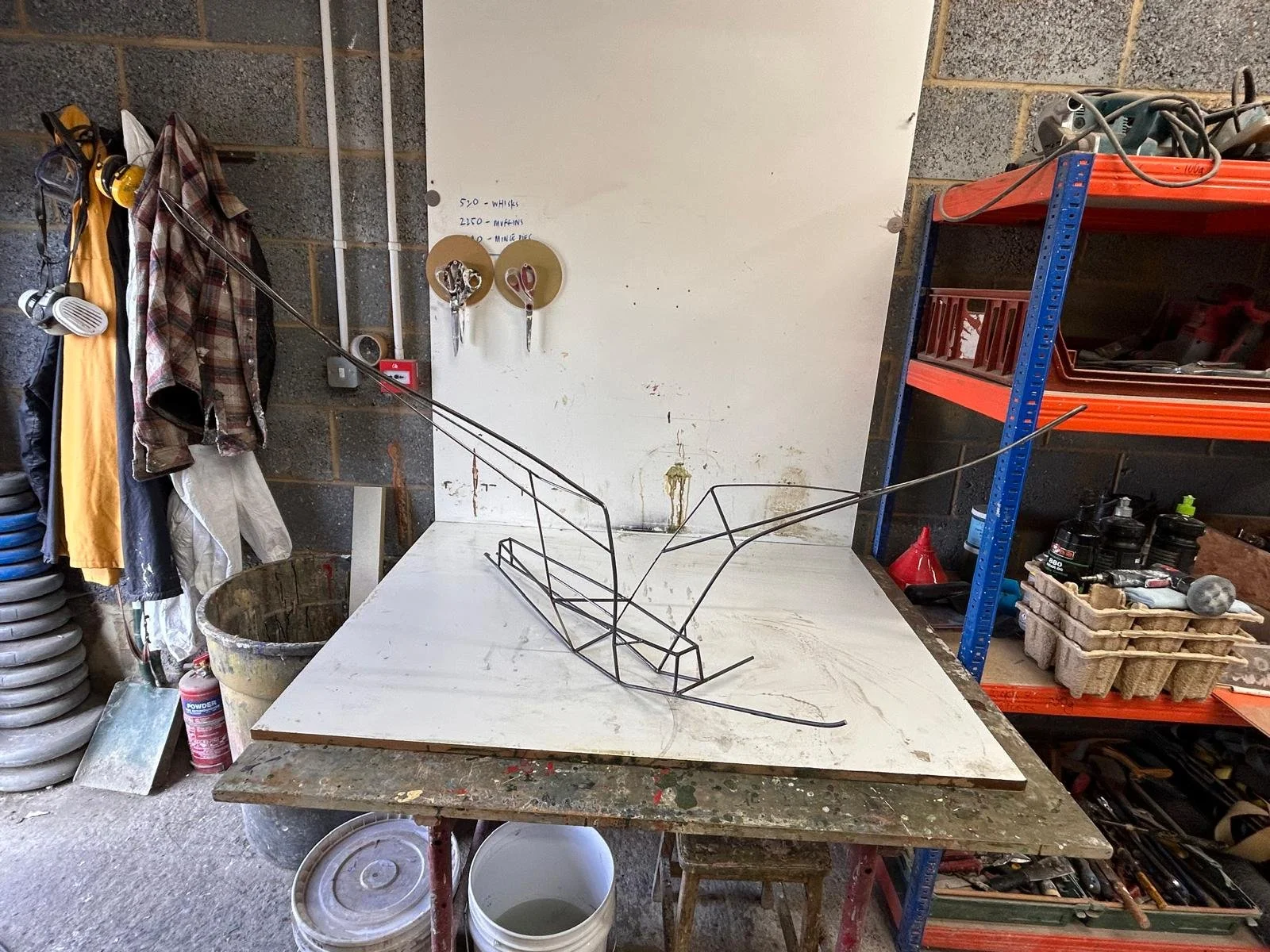 Production of bird prop wire frame