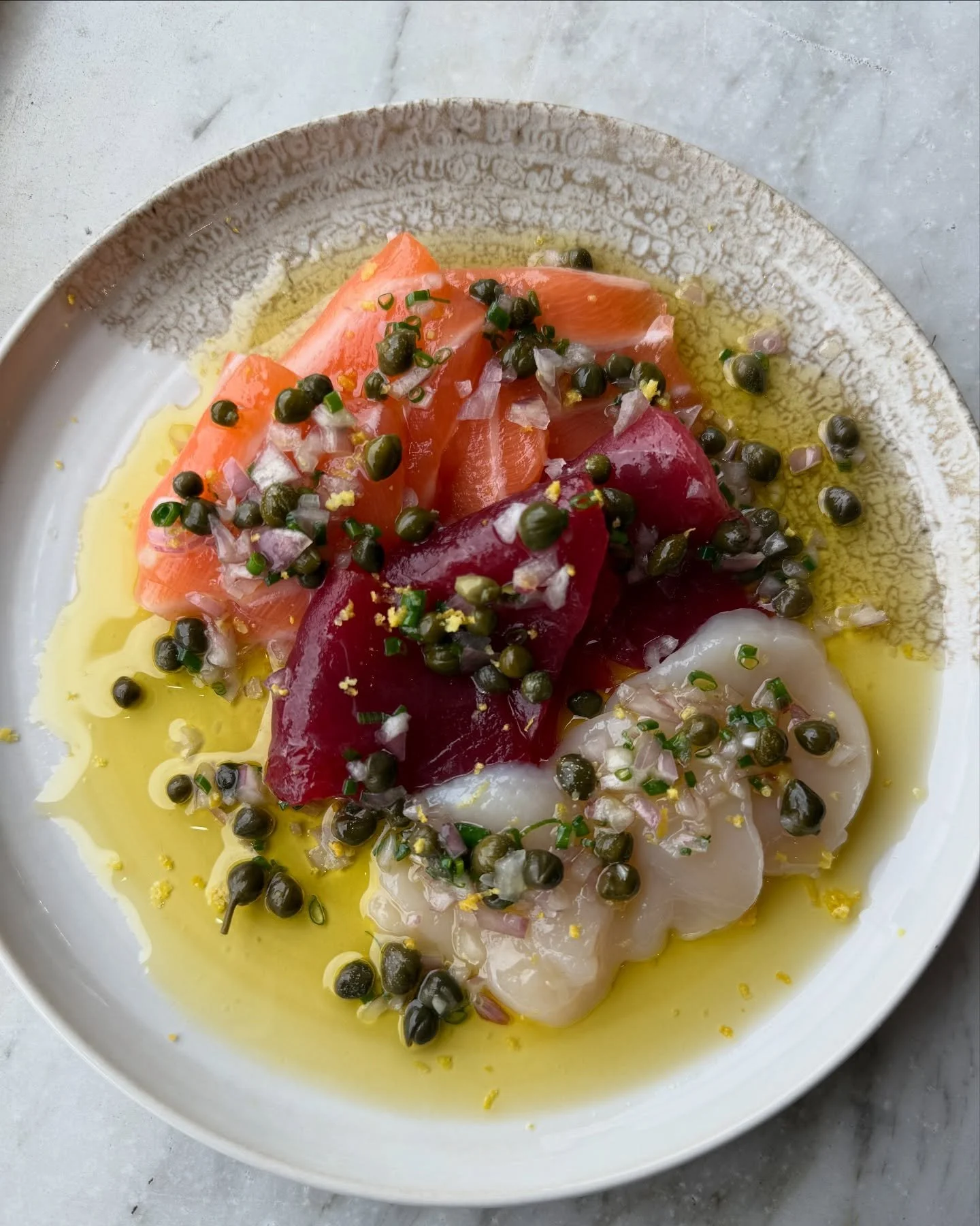 Sicilian Crudo - Tuna, Scallop &amp; Salmon