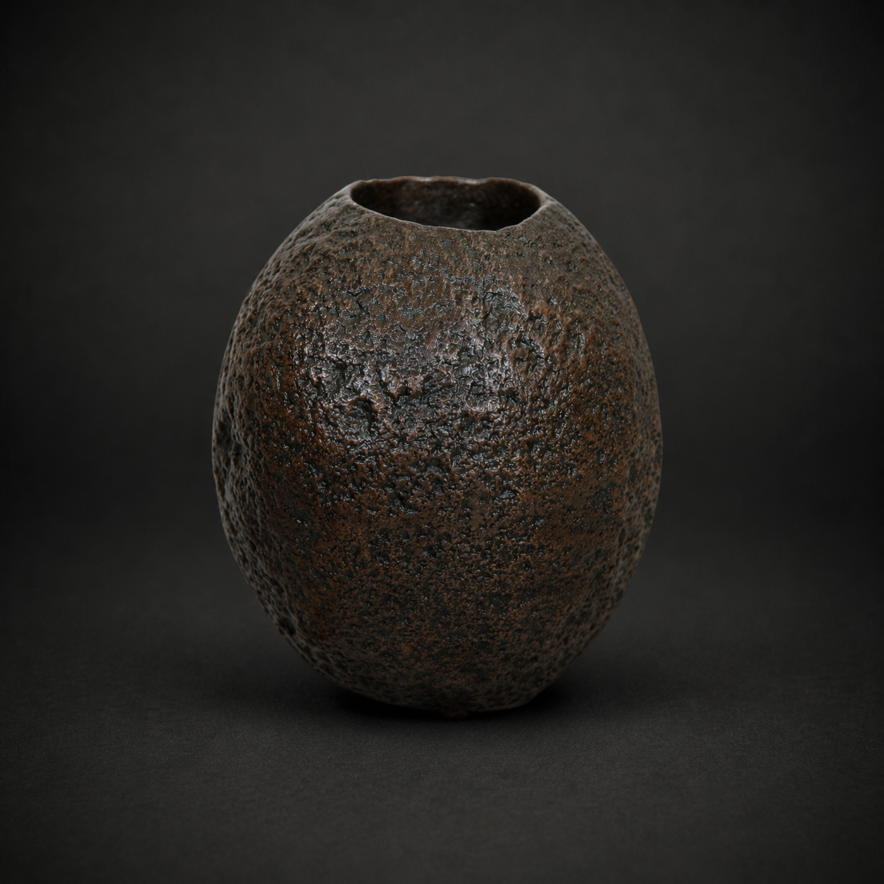 CAST BRONZE ROCK PLANTER / CANDLE HOLDER