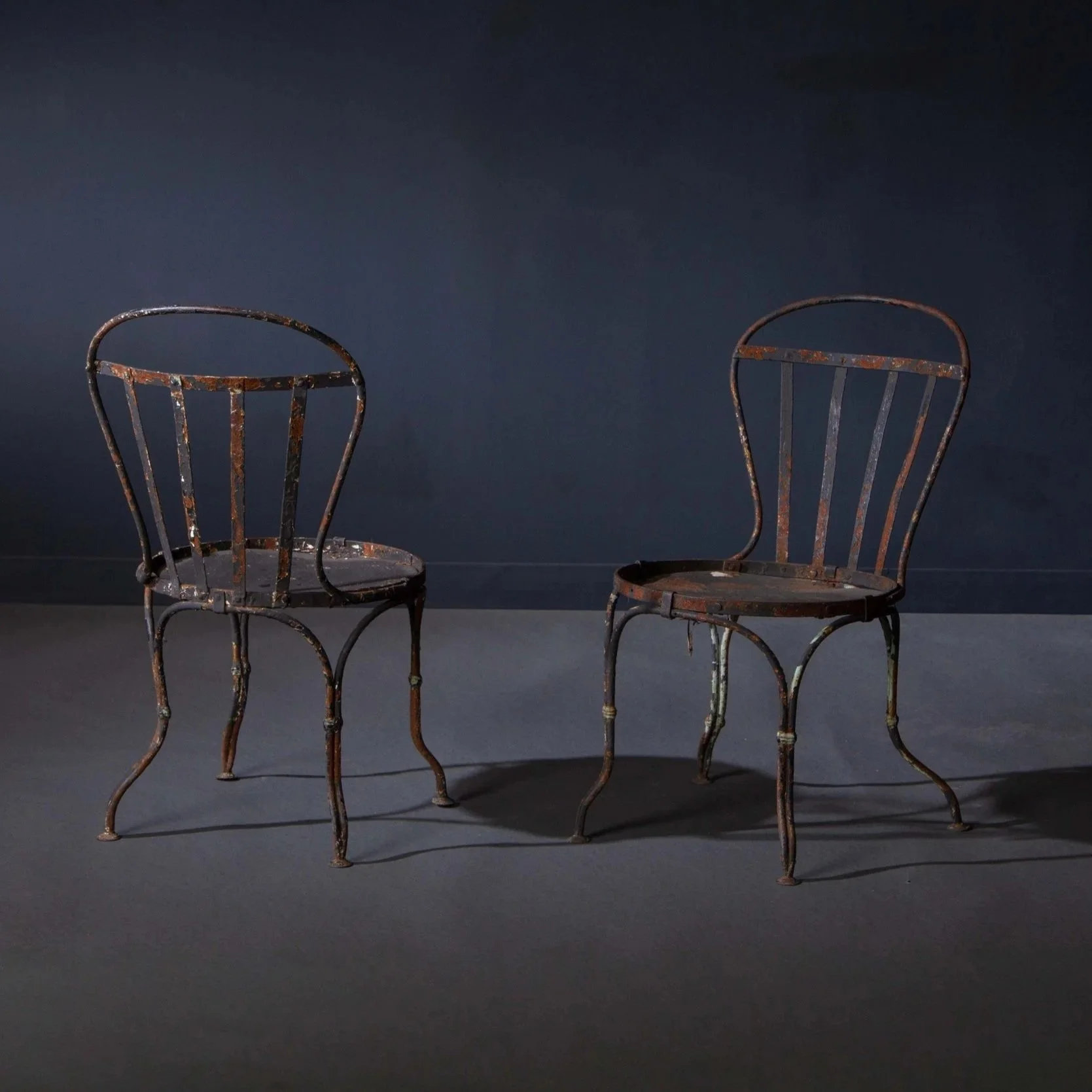 FRENCH PAIR OF IRON CHAIRS