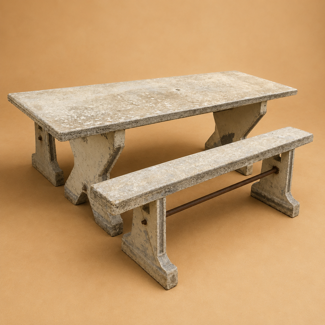 FRENCH CAST CONCRETE GARDEN TABLE