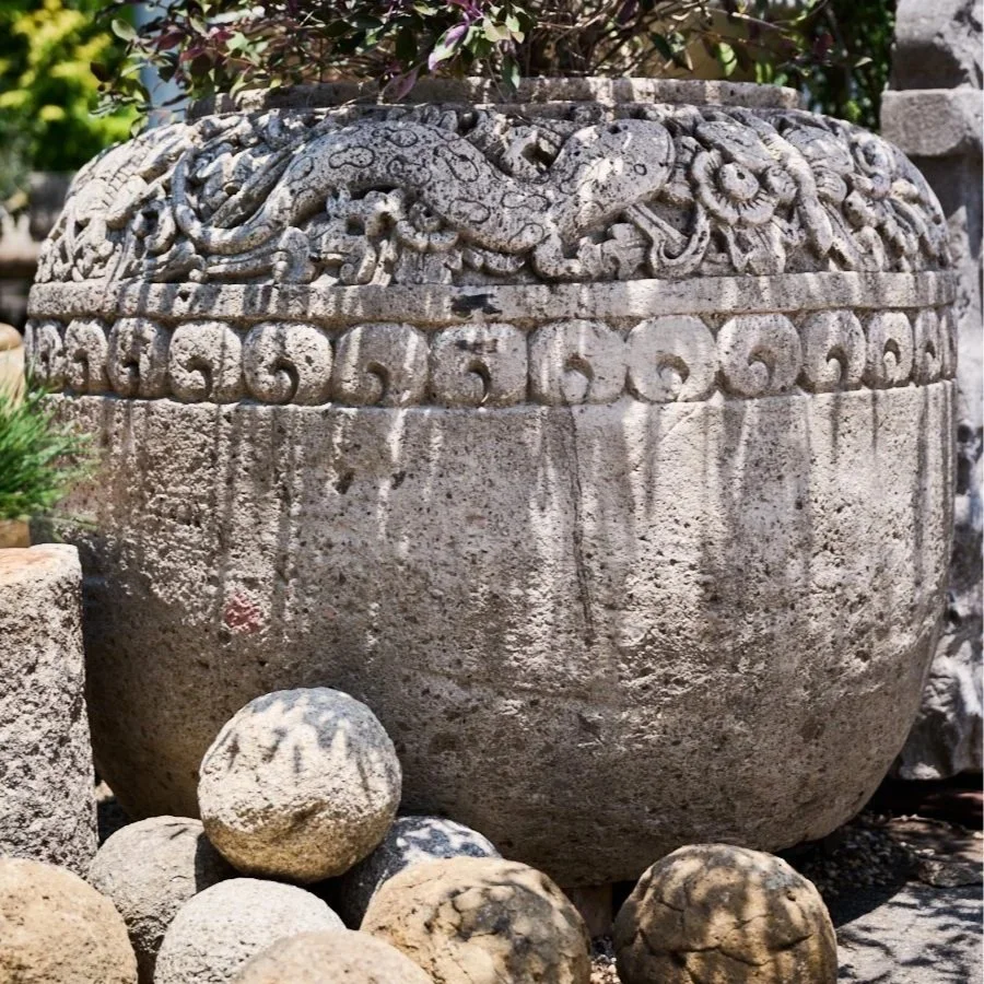 CARVED STONE INDONESIAN PLANTER