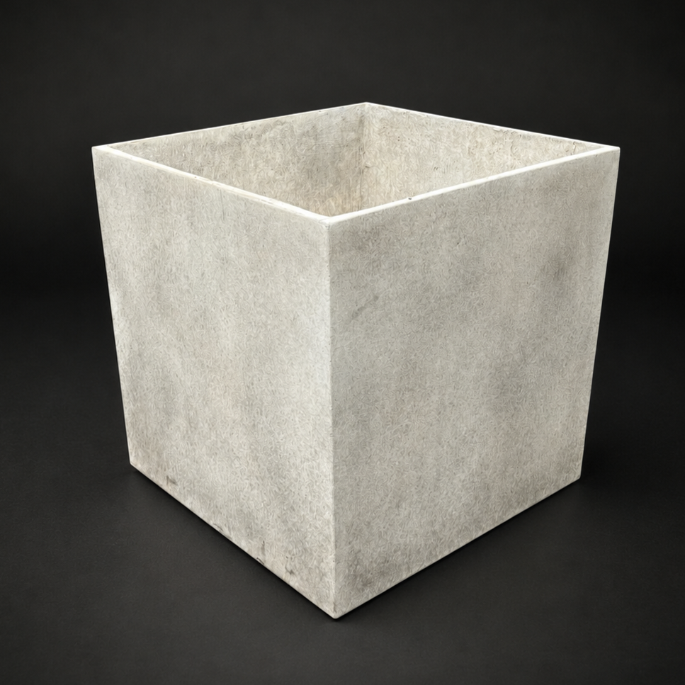 LIGHTWEIGHT CAST COMPOSITE RESIN CUBED PLANTER