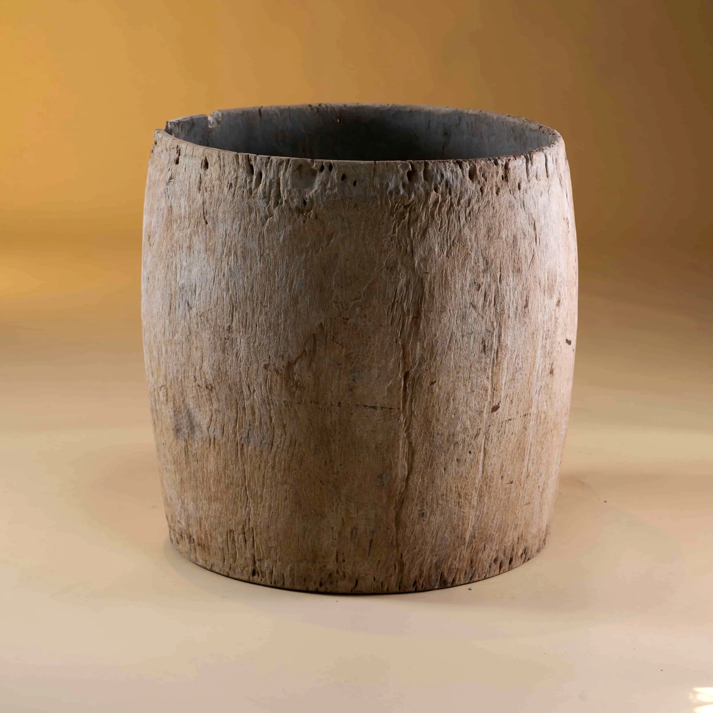 TEAK HARDWOOD DRUM VESSEL