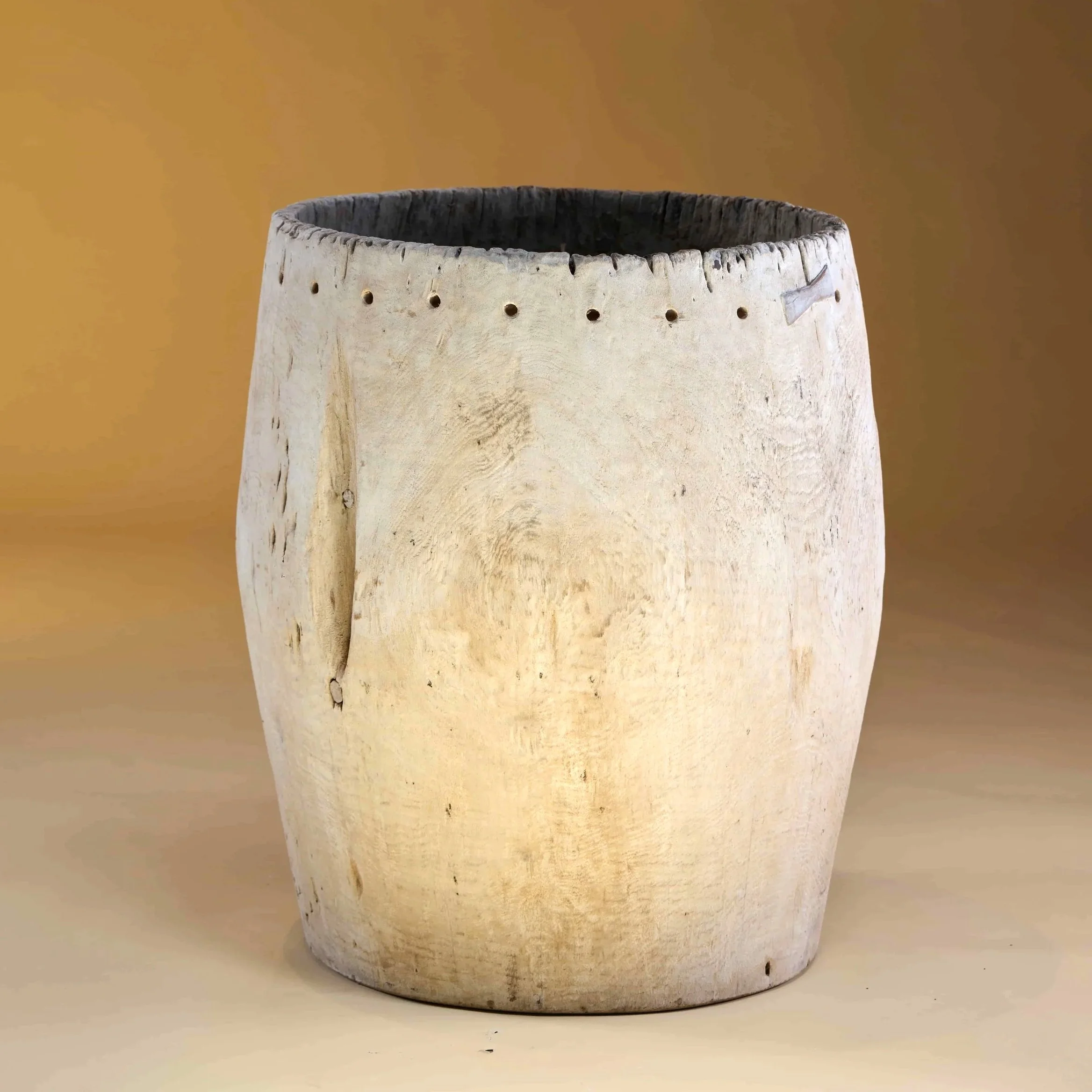 TEAK HARDWOOD DRUM VESSEL