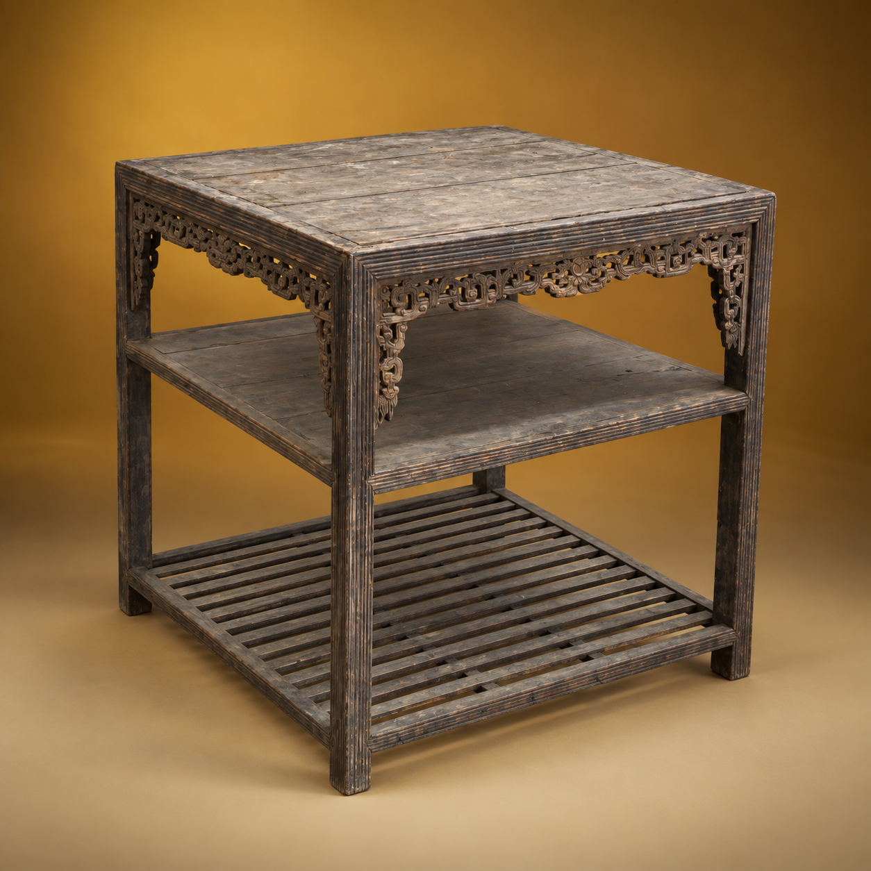 SKU: IG16149 AB   Vietnamese Dark Wood High Table   From HUE,  C.1900   35.5''Sq x39''H