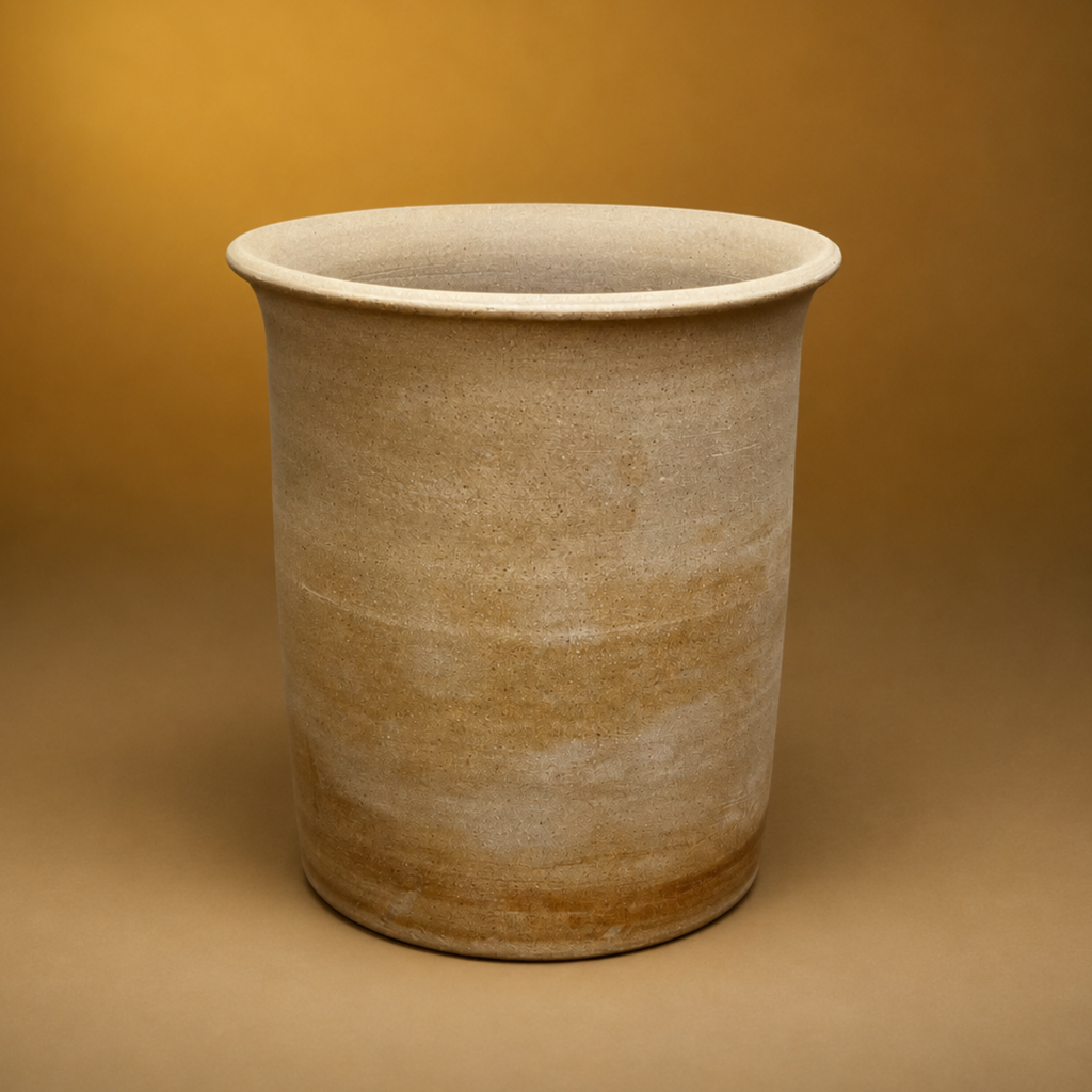 HAND MADE UPRIGHT UNGLAZED CLAY PLANTER