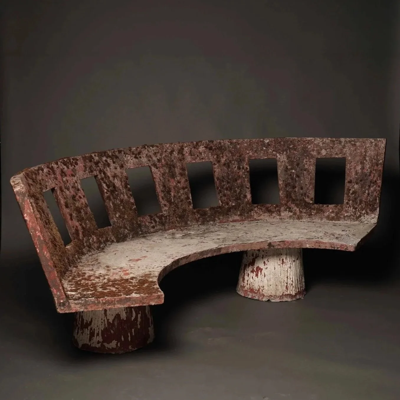 CURVED FAUX BOIS BENCH
