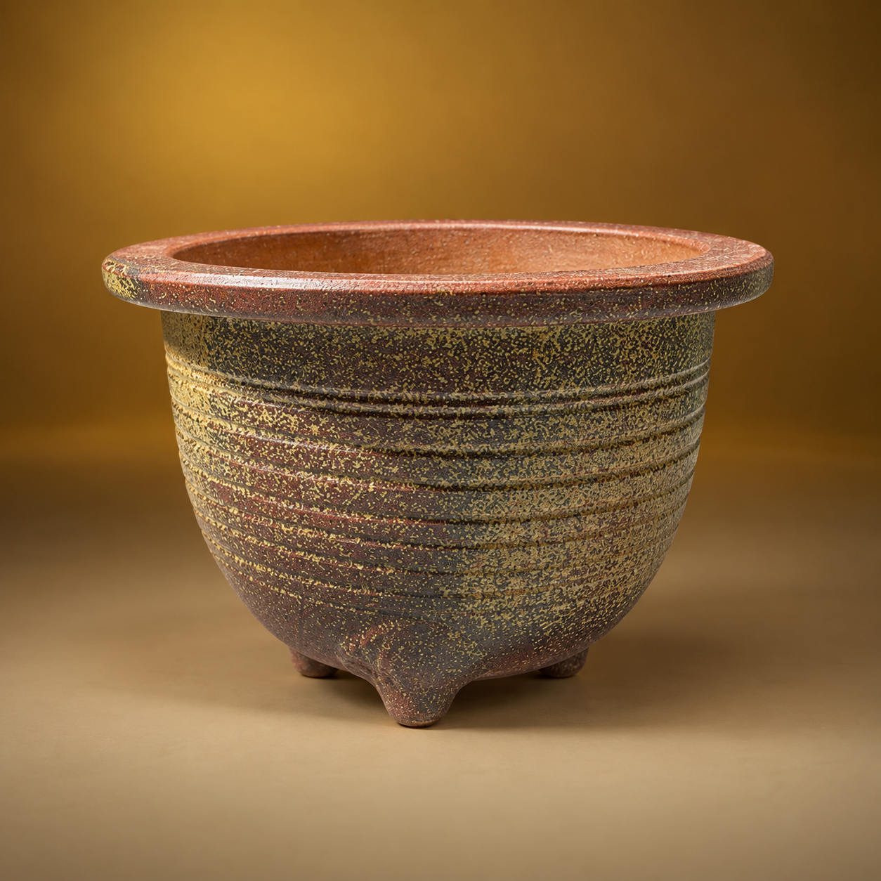 SKU: IG20937   Shigaraki Ware Sleeping Lotus Bowl   60 Years Old Japanese   11.25''D x 7''H