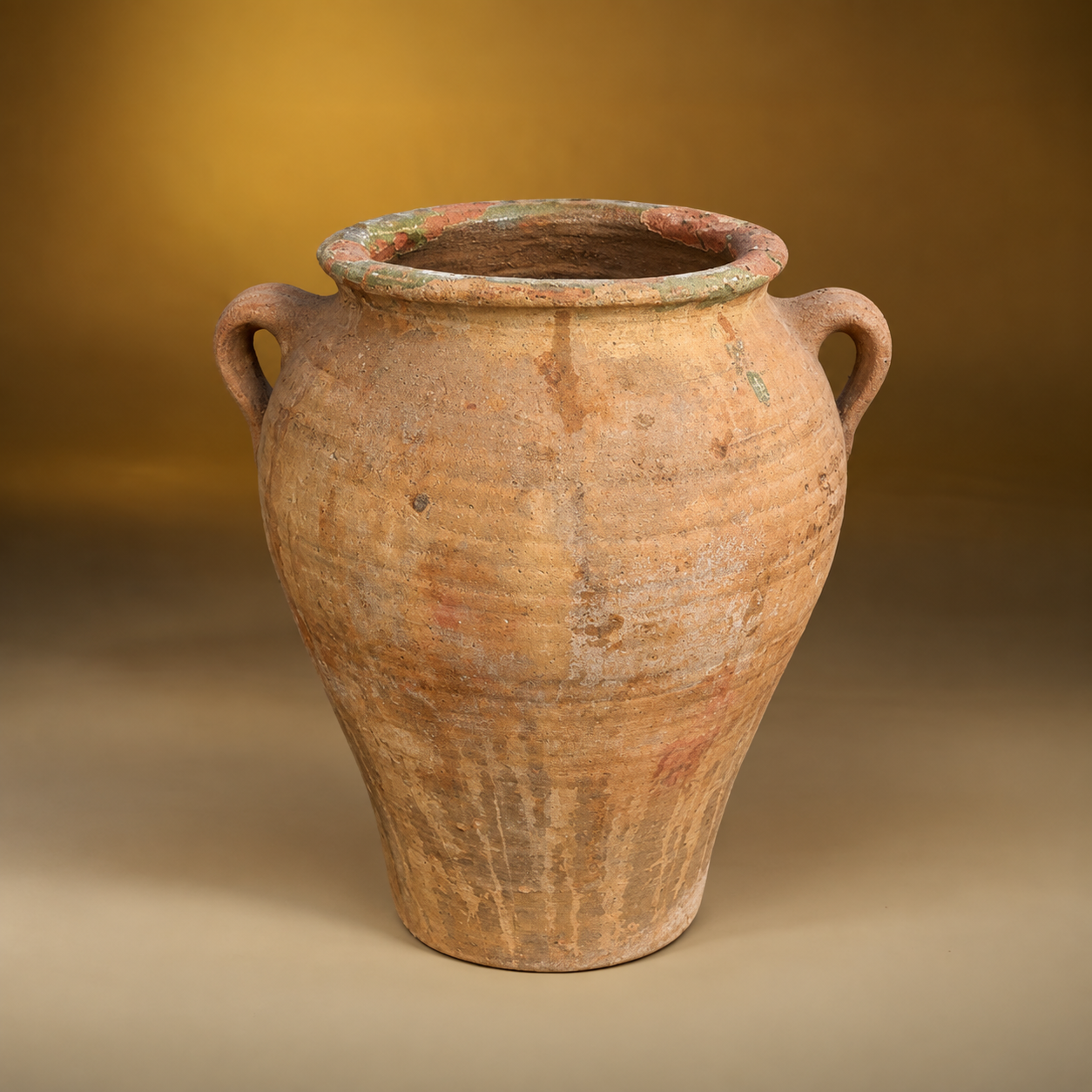 SKU: IG18165   Vintage French Terra Cotta, Inside Glazed  with Stamp  C.19th Century   12''D x 14''H List