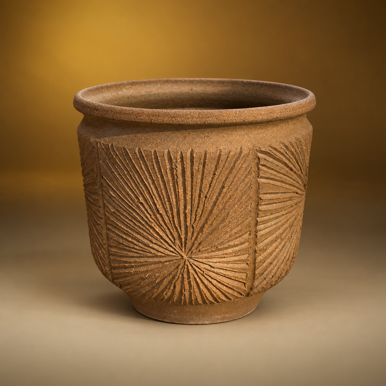 SKU: IG21131   Small Maxwell Sunburst Stoneware Bell   8''D x 8.5''H