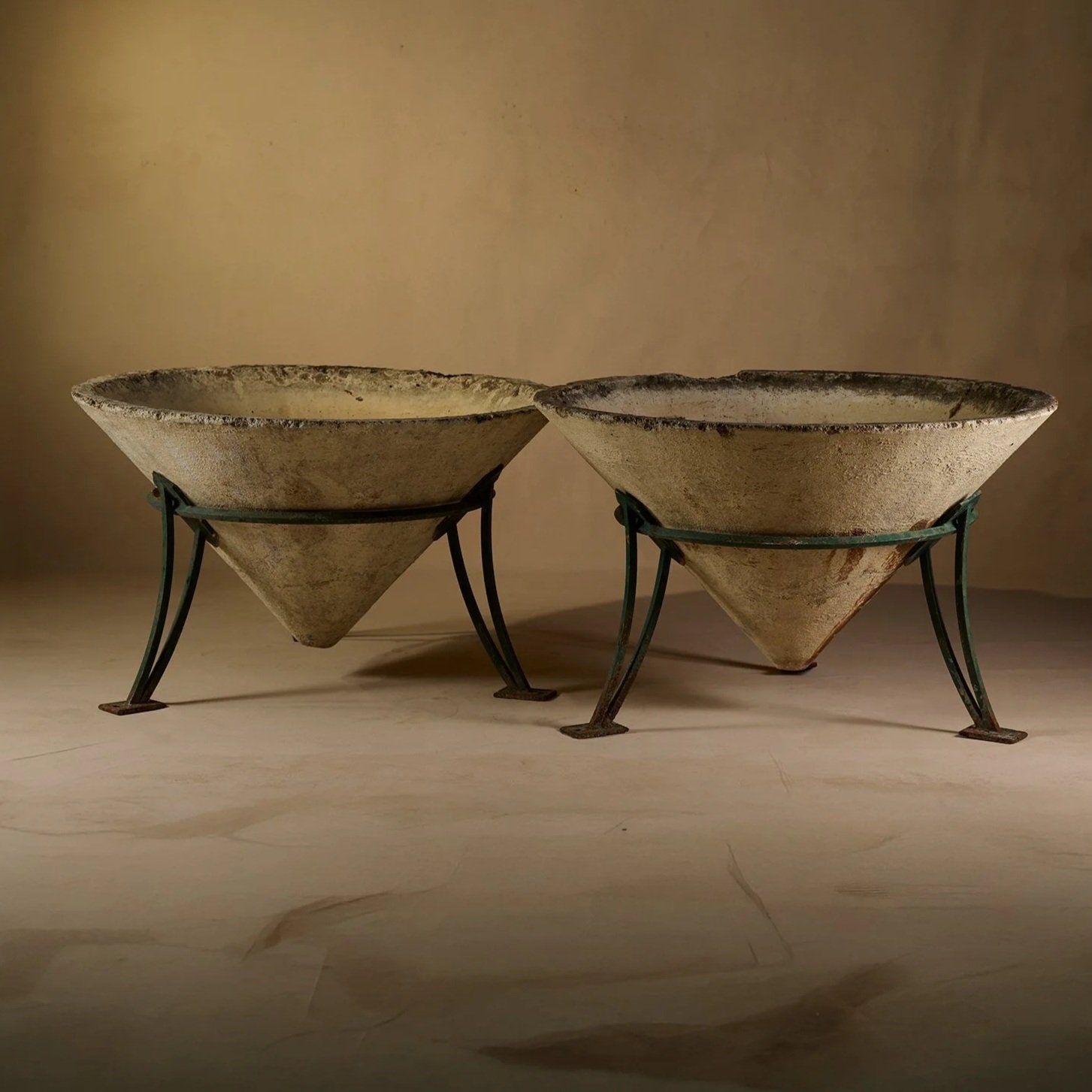 FRENCH CEMENT CONICAL PLANTERS