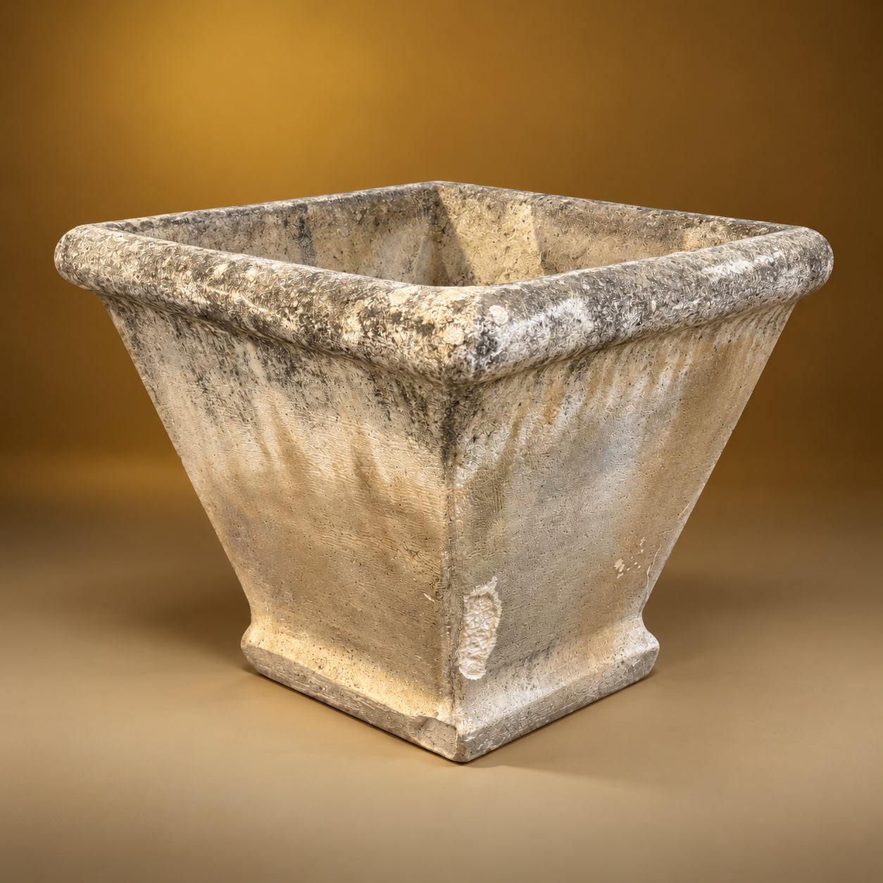 SKU: IG21183   French Cast Stone Square Planter   C.1960   24''Sq x 21''H